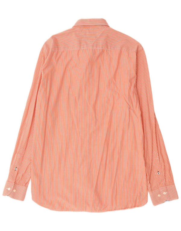 Camisa Tommy Hilfiger para hombre grande de algodón a rayas naranja