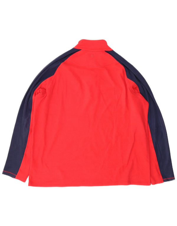 Jersey de forro polar con cremallera y cuello para hombre de Mountain Warehouse 2XL Rojo Colorblock