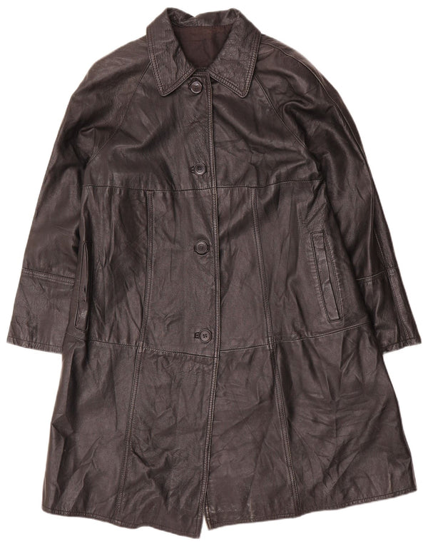 Abrigo de cuero vintage para mujer IT 42 Medio Negro