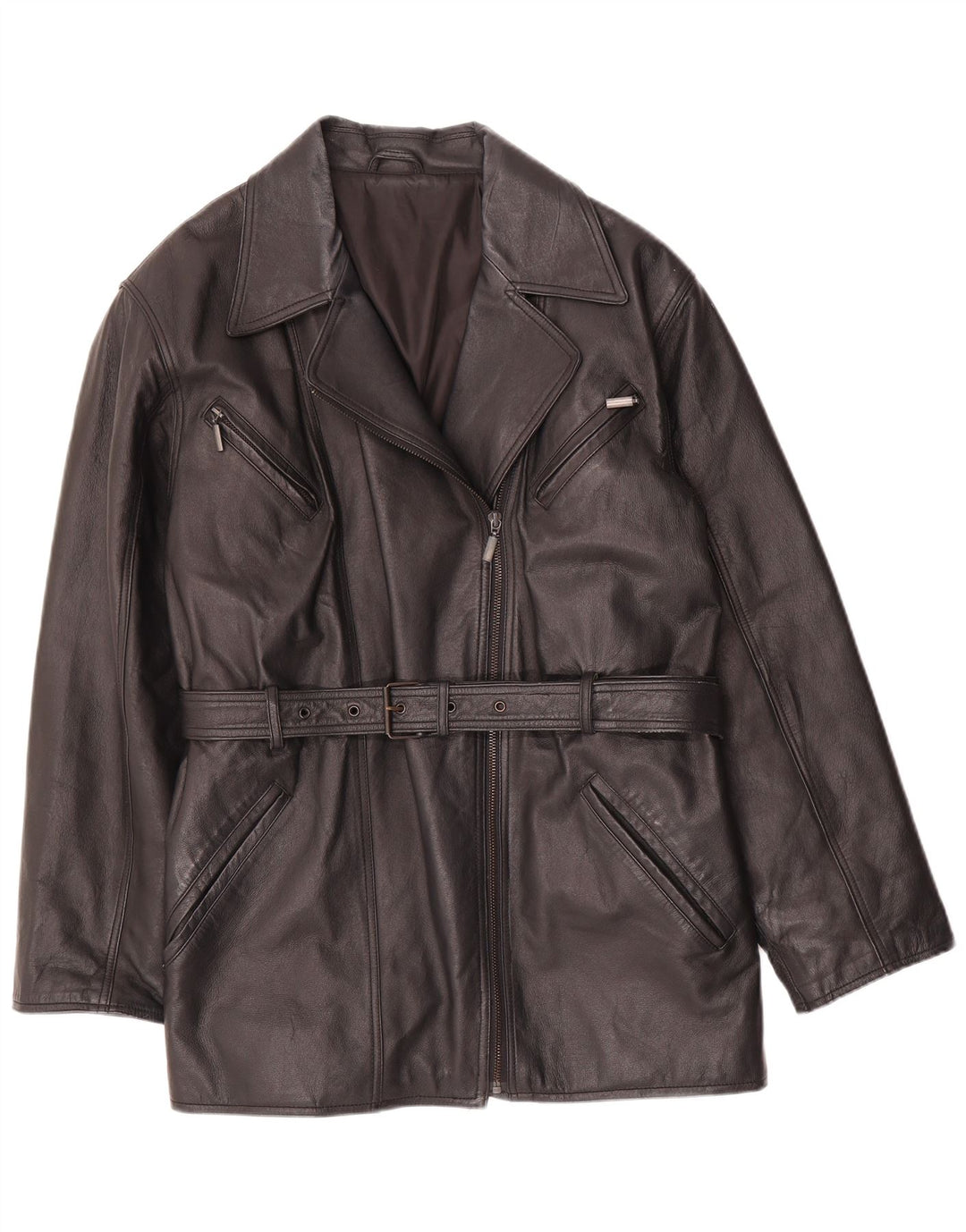 Canda Chaqueta de cuero para mujer UK 46 Cuero negro grande