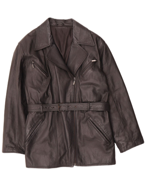 Canda Chaqueta de cuero para mujer UK 46 Cuero negro grande