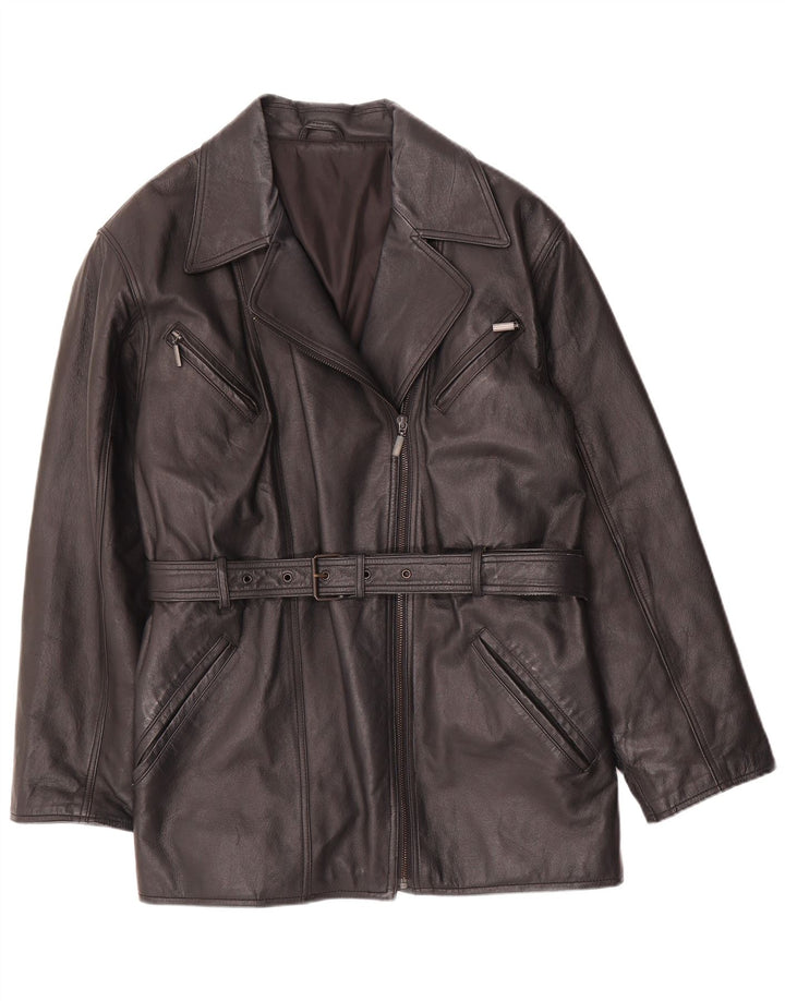 Canda Chaqueta de cuero para mujer UK 46 Cuero negro grande