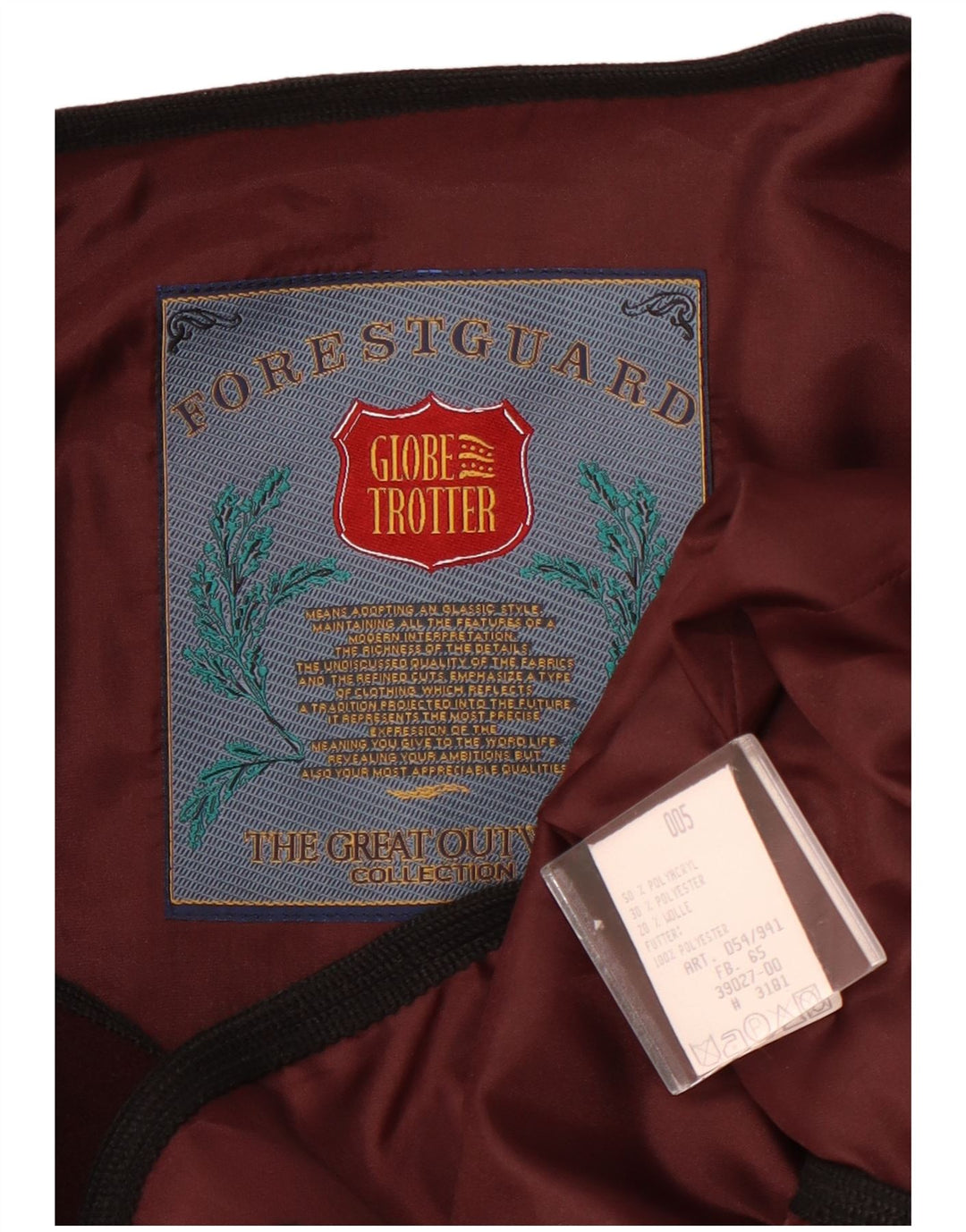 Globe Trotter Chaleco para hombre Reino Unido 40 Grande Acrílico burdeos