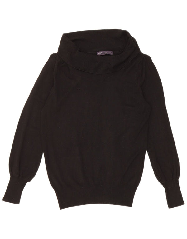 Marks & Spencer suéter con cuello vuelto para mujer, talla M, viscosa negra, Reino Unido 42