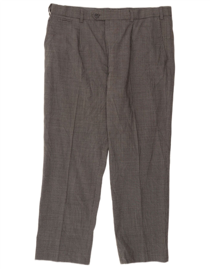 Marks & Spencer Pantalones de traje rectos para hombre W38 L29 gris pata de gallo
