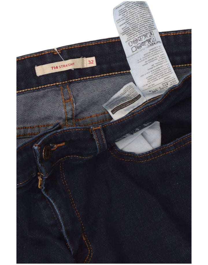 LEVI'S Jeans rectos 714 para mujer W32 L28 Algodón azul marino