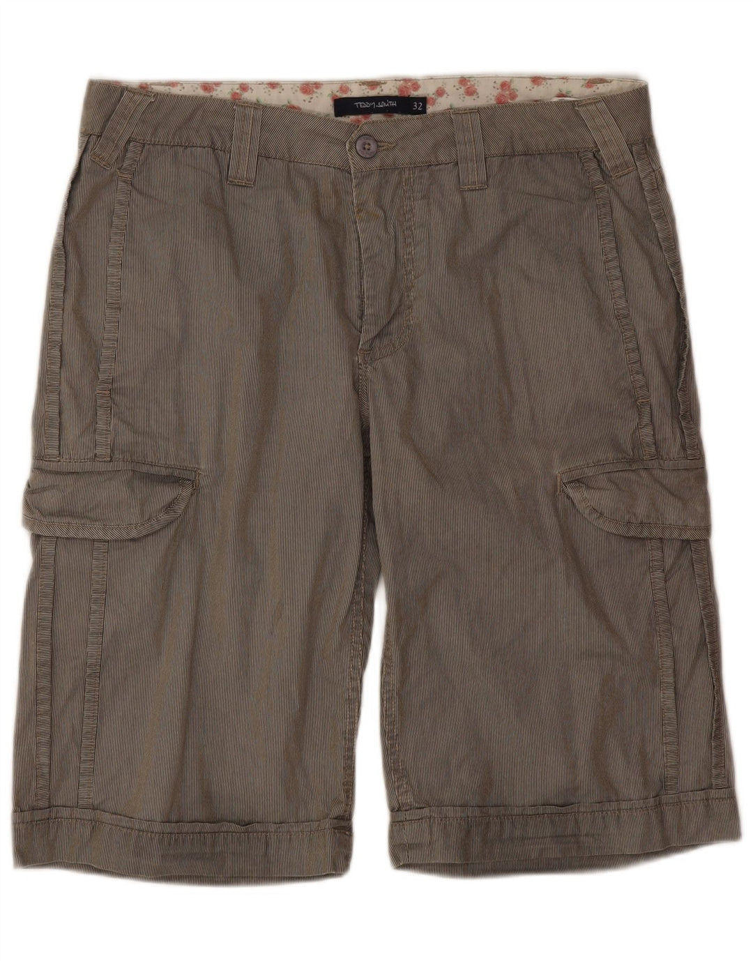 Shorts cargo para hombre Teddy Smith W32 Algodón a rayas gris medio
