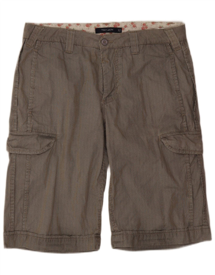 Shorts cargo para hombre Teddy Smith W32 Algodón a rayas gris medio