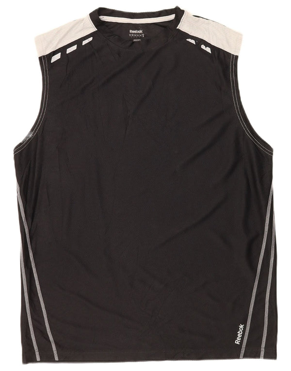 Reebok Mens Vest Top Medium Black Colourblock Polyester