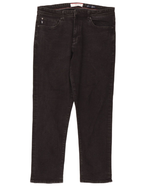 Asociación de Polo de EE. UU. Vaqueros rectos de corte clásico para hombre W36 L31 Algodón gris