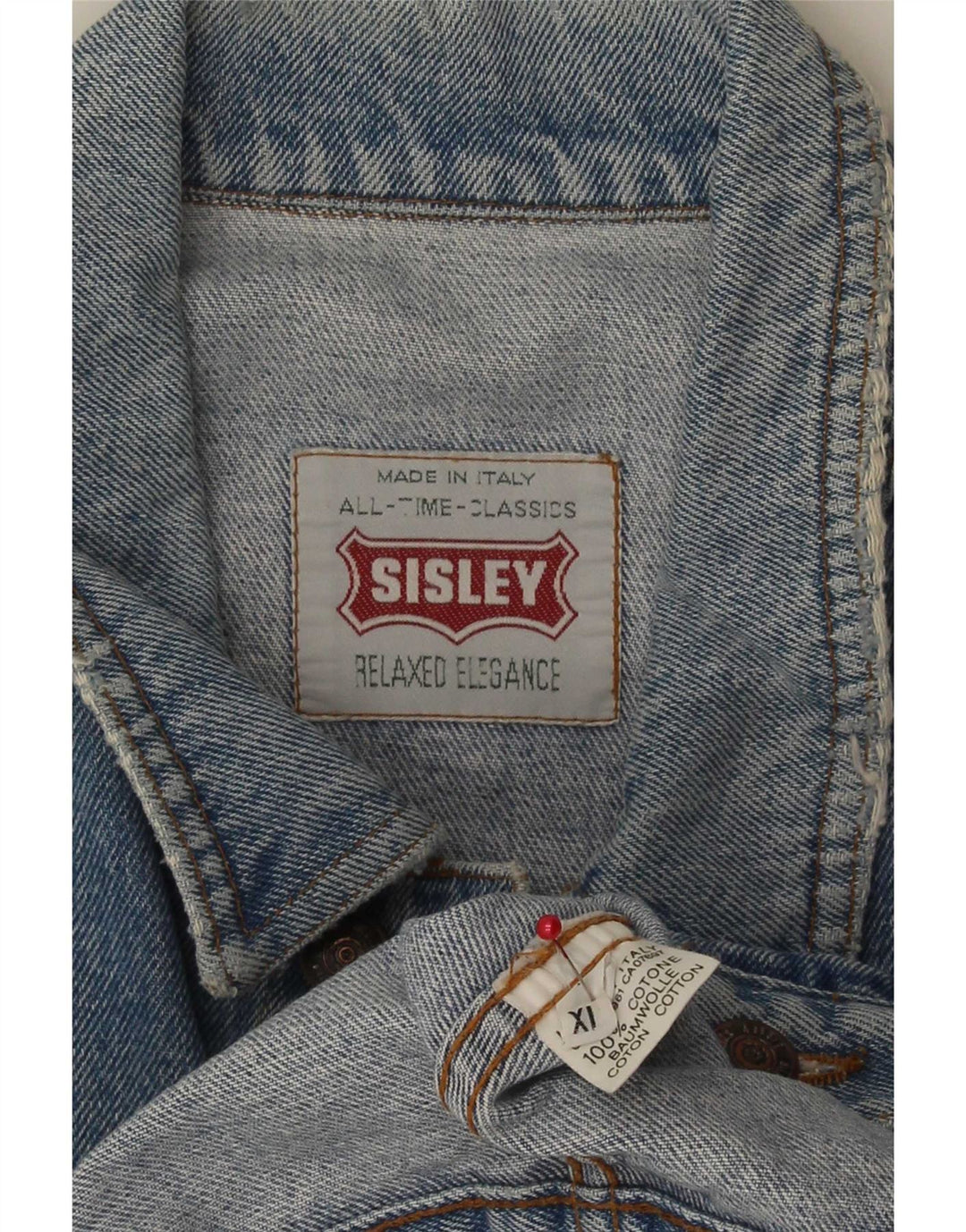 Sisley Chaqueta vaquera para hombre UK 42 XL Algodón azul