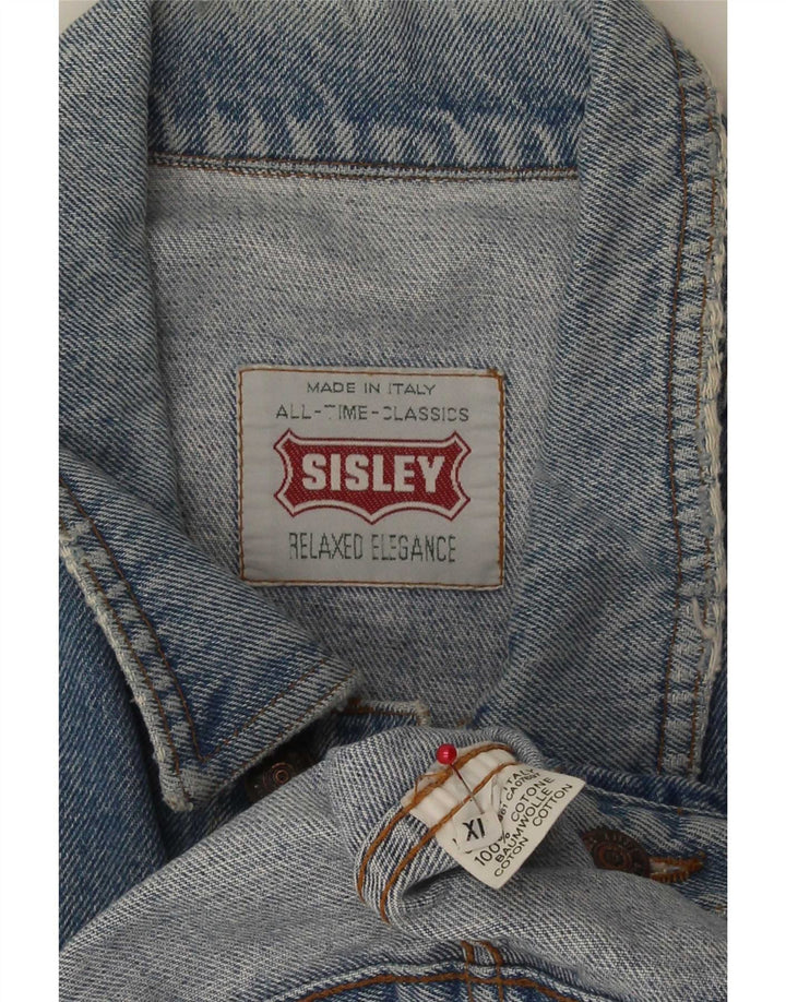 Sisley Chaqueta vaquera para hombre UK 42 XL Algodón azul
