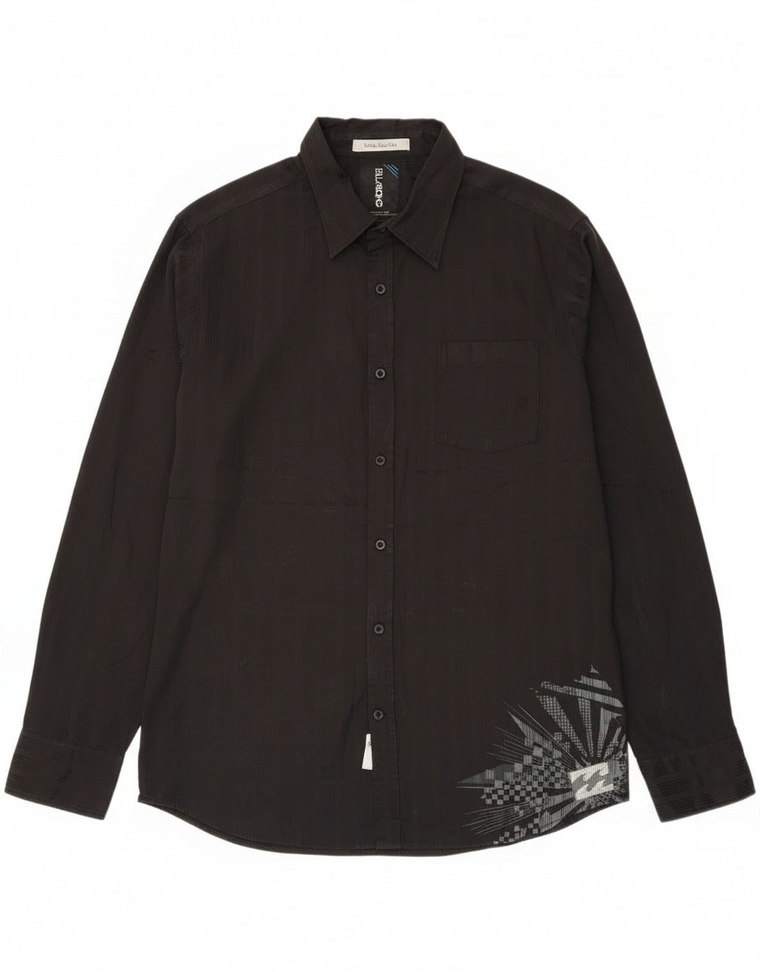 Billabong Camisa gráfica para hombre XL Poliéster a rayas negras