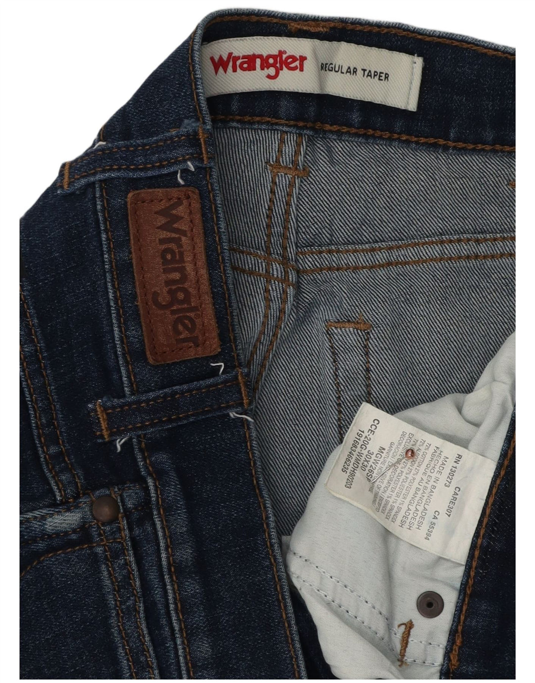 WRANGLER Vaqueros cónicos regulares para hombre W30 L30 Algodón azul