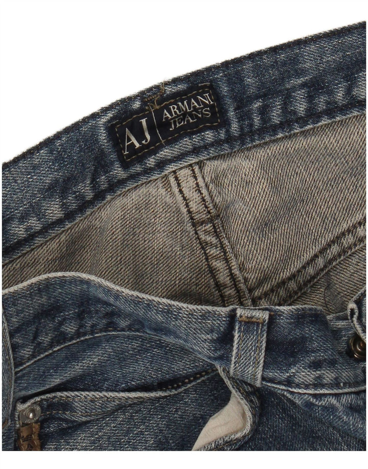 Armani Jeans rectos desgastados para hombre W34 L32 Algodón azul