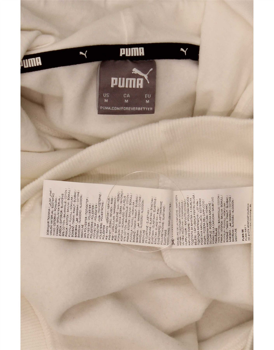 Puma Hombre Sudadera Con Capucha Gráfica Jersey De Algodón Blanco Mediano
