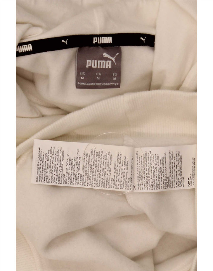 Puma Hombre Sudadera Con Capucha Gráfica Jersey De Algodón Blanco Mediano