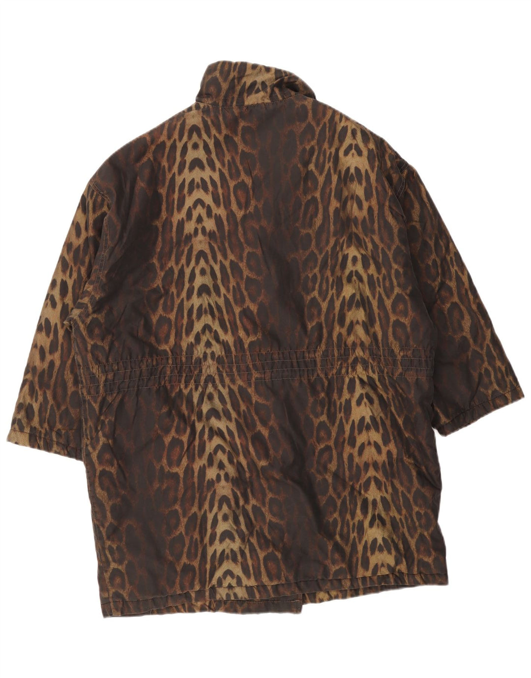 Abrigo Preca Mujer Oversize De Doble Botonadura IT 42 Marrón Medio Estampado Animal