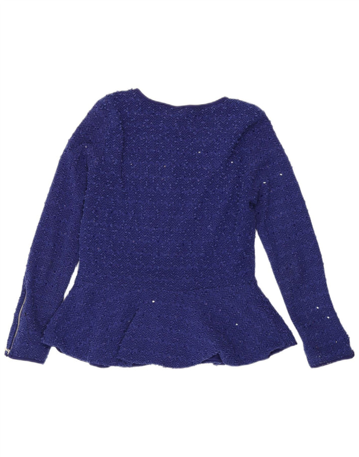 JANE NORMAN Womens Cardigan Top UK 16 Large Blue Polyester