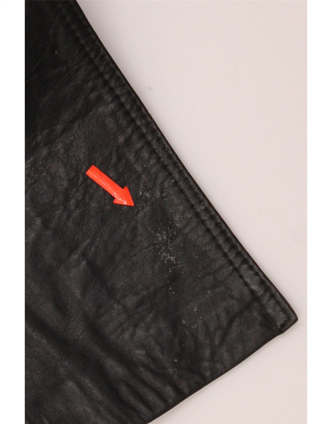 Vintage hombres cuero abrigo Reino Unido 38 cuero negro medio