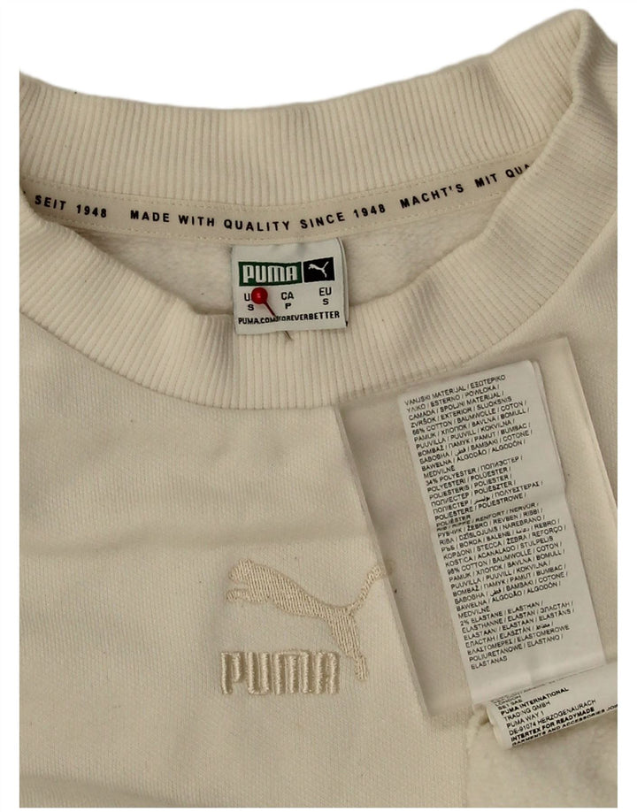 Puma - Sudadera extragrande para mujer, talla 10, algodón blanco pequeño