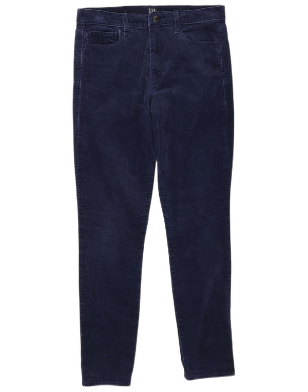 Pantalones casuales ajustados para mujer Gap W30 L28 Algodón azul marino