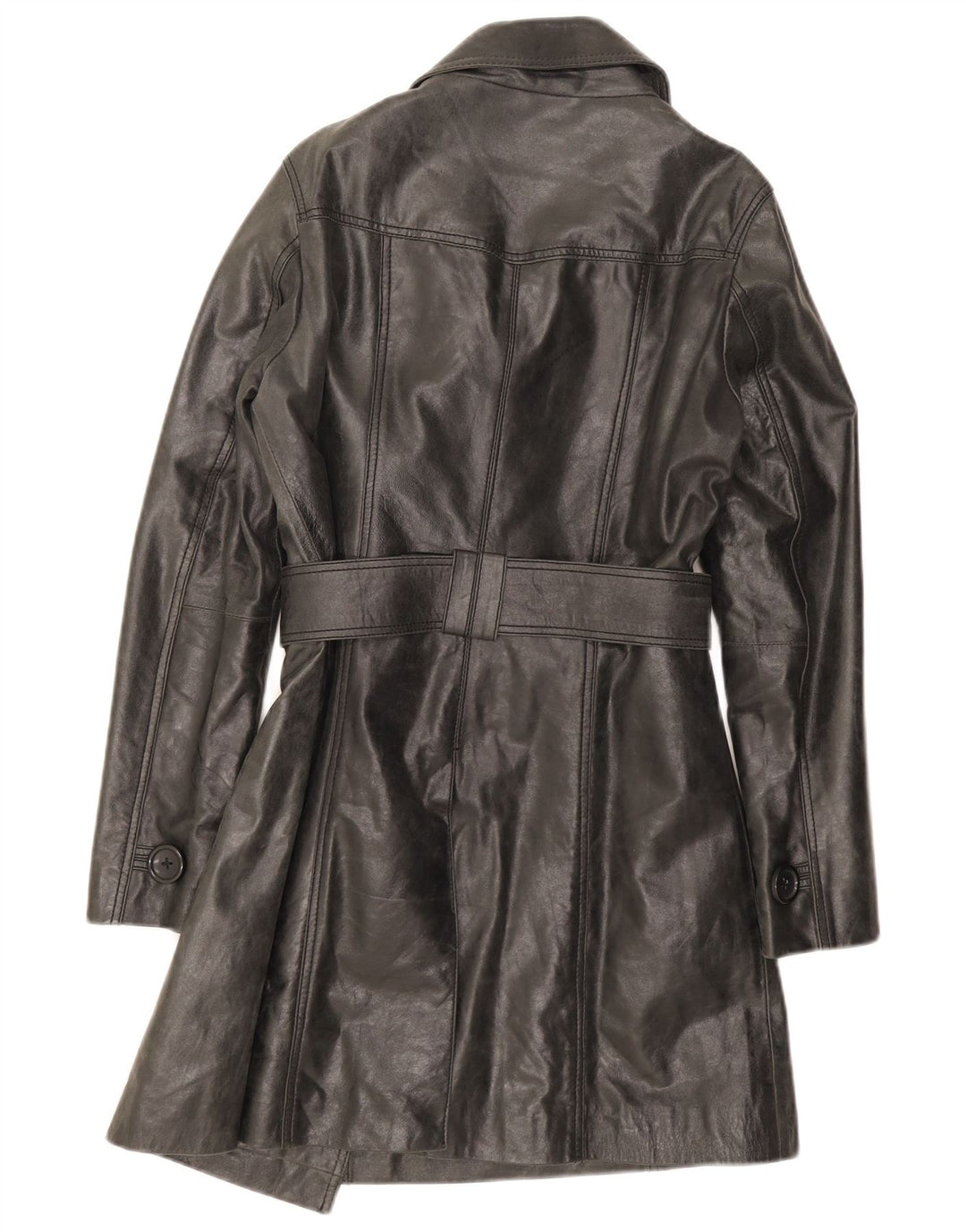 Oakwood Gabardina de cuero para mujer UK 44 Mediano Negro
