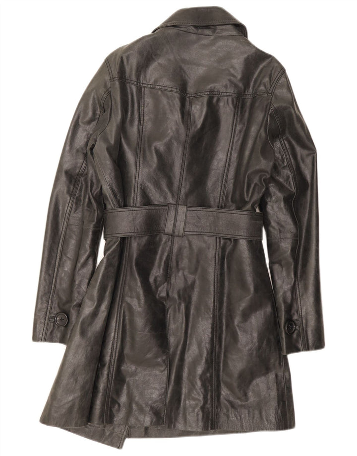 Oakwood Gabardina de cuero para mujer UK 44 Mediano Negro