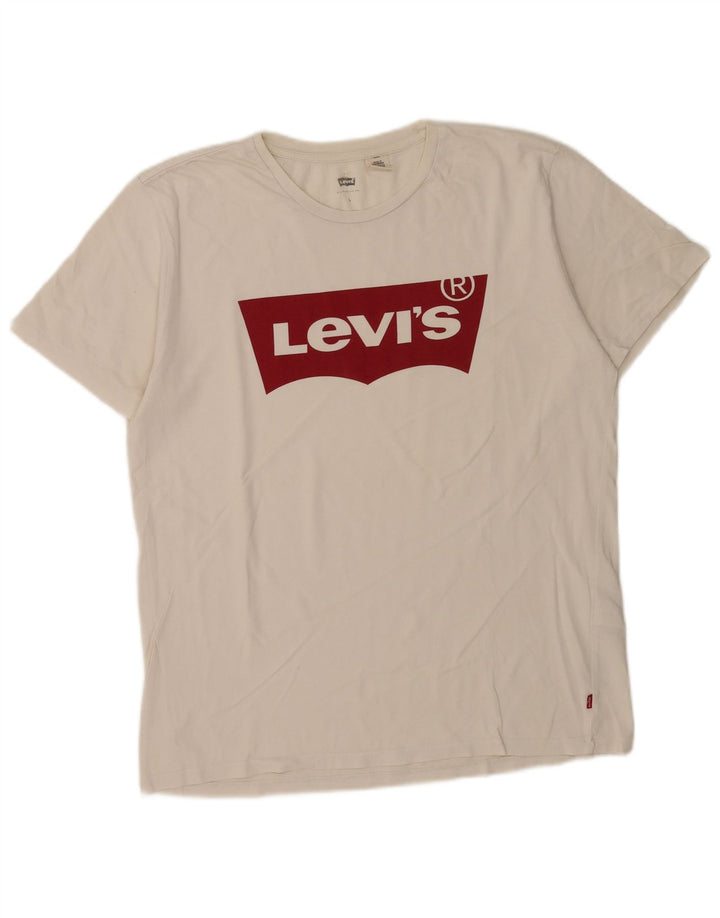 Levi's Camiseta gráfica para hombre Top grande de algodón blanco