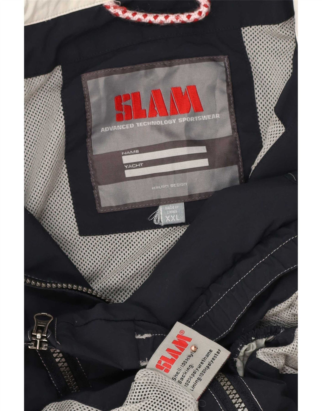 Slam Chaqueta impermeable gráfica para hombre UK 44 2XL Nylon azul marino
