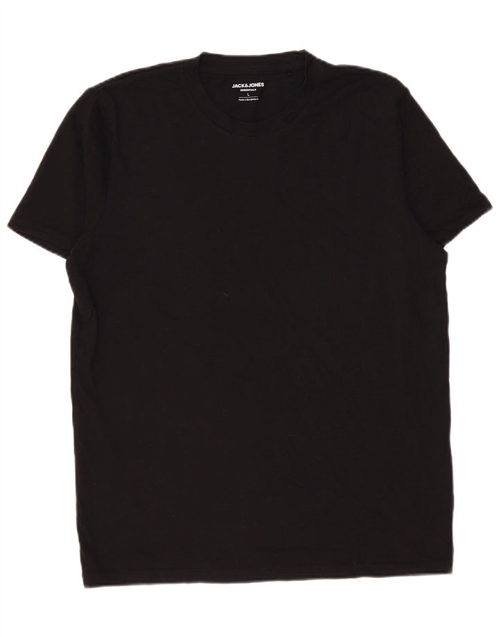 Jack & Jones - Camiseta para hombre, talla grande, color negro, algodón