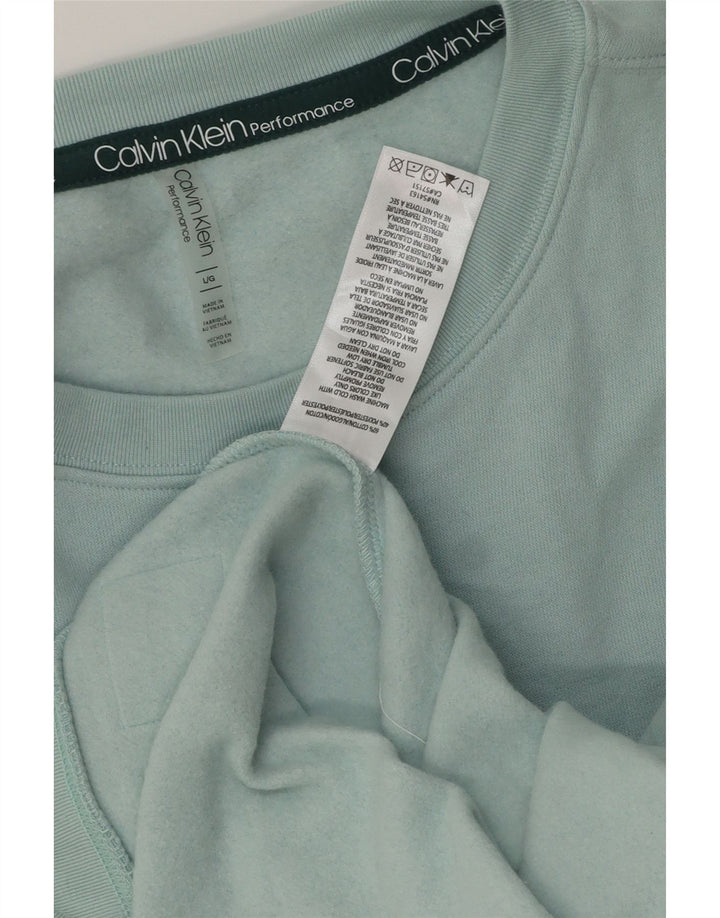 Calvin Klein Hombre Sudadera Jumper Grande Turquesa Algodón