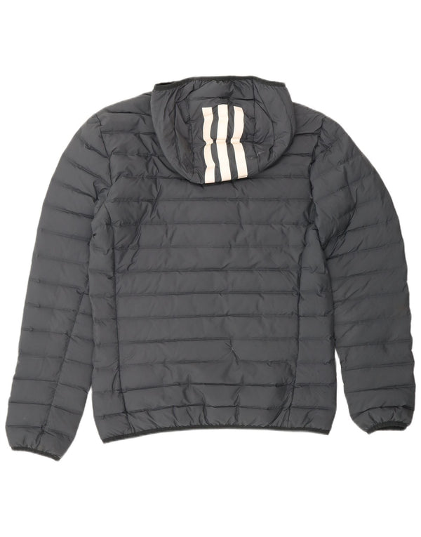 ADIDAS Chaqueta acolchada con capucha para hombre UK 38 Poliéster gris medio