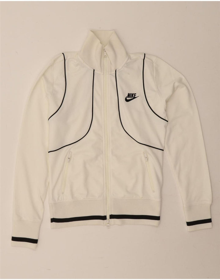 Nike - Chaqueta de chándal para mujer, talla 8/10, poliéster blanco pequeño