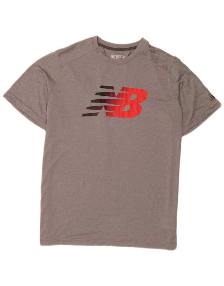 New Balance Camiseta gráfica para hombre Top XL Gris Poliéster