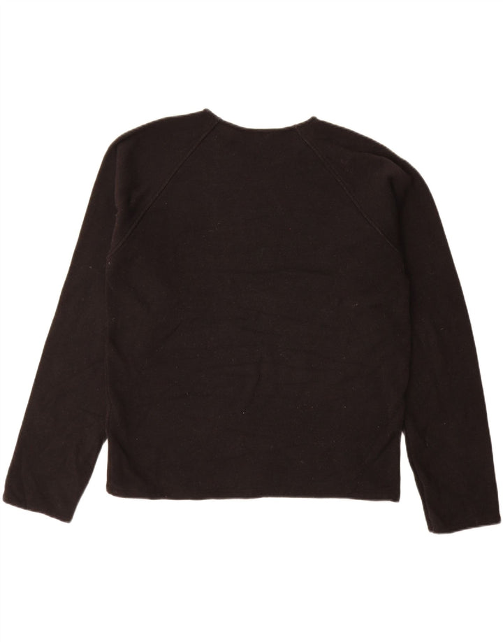 ZARA Mujer Sudadera Oversize Jersey UK 44 Mediano Negro Poliéster