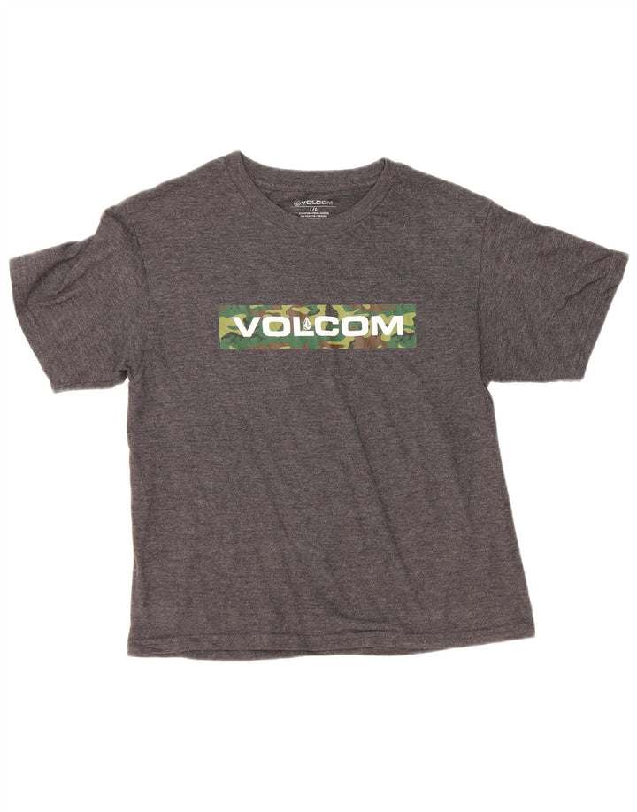 Volcom Camiseta gráfica para mujer Top UK 44 Grande Gris Algodón