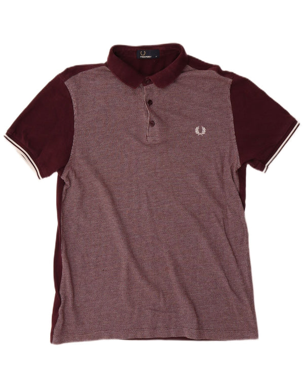 Fred Perry Polo De Hombre De Algodón A Cuadros En Burdeos Medio