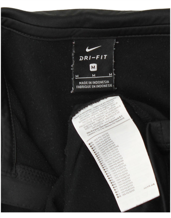 Nike Dri Fit - Chándal con cremallera y cuello para hombre, talla mediana, poliéster negro