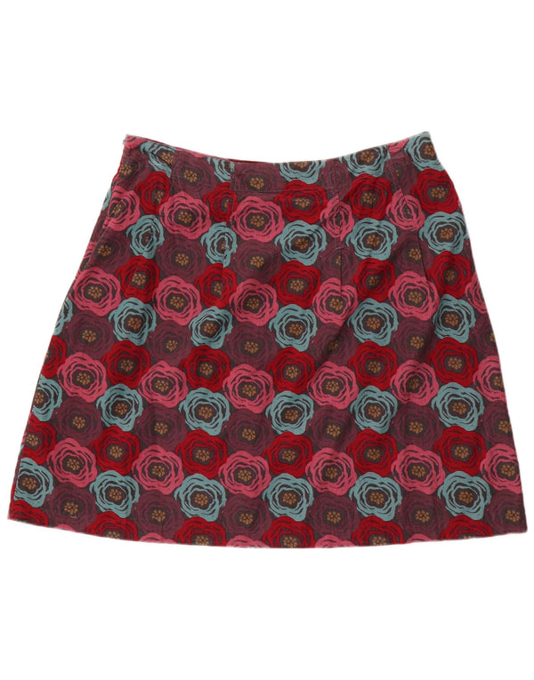 Seasalt Falda de pana para mujer Reino Unido 44 Grande W34 Algodón floral burdeos