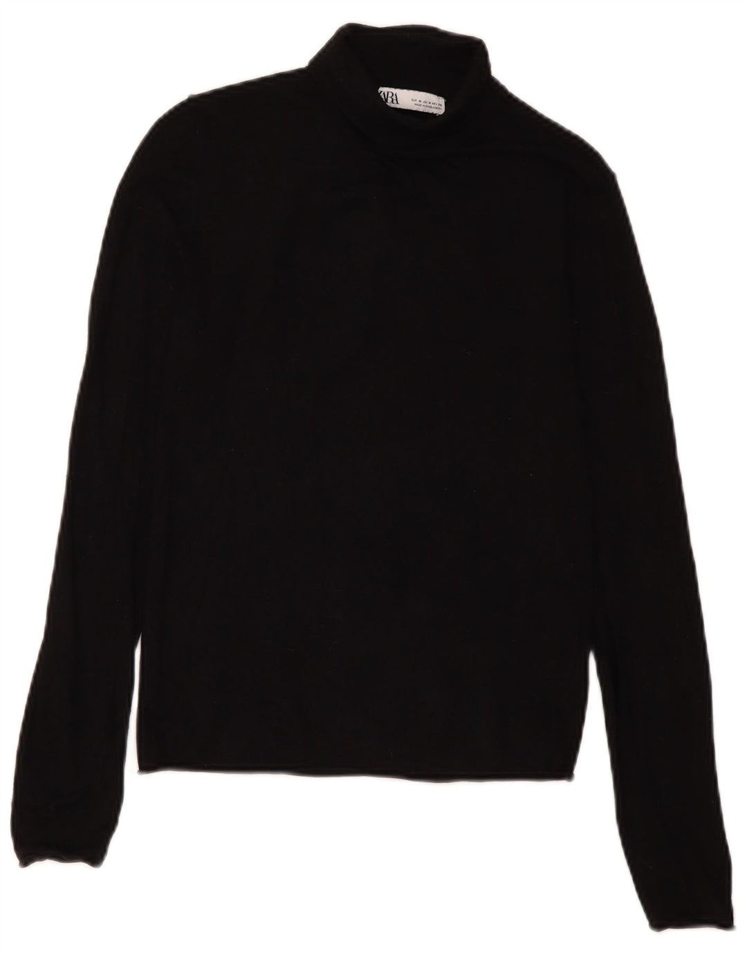 Zara - Jersey con cuello vuelto para mujer, talla 40, talla M, viscosa negra