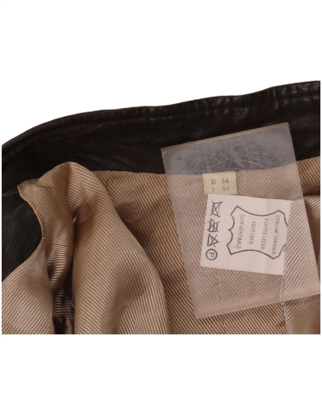 VINTAGE Chaqueta de cuero para hombre IT 56 3XL Cuero caqui