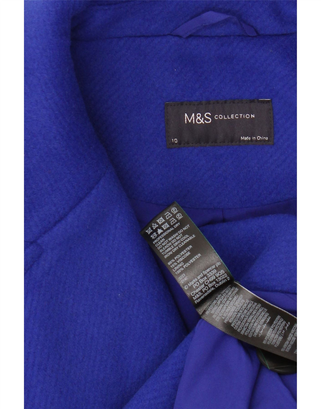Marks & Spencer Abrigo extragrande para mujer UK 10 Pequeño Poliéster azul