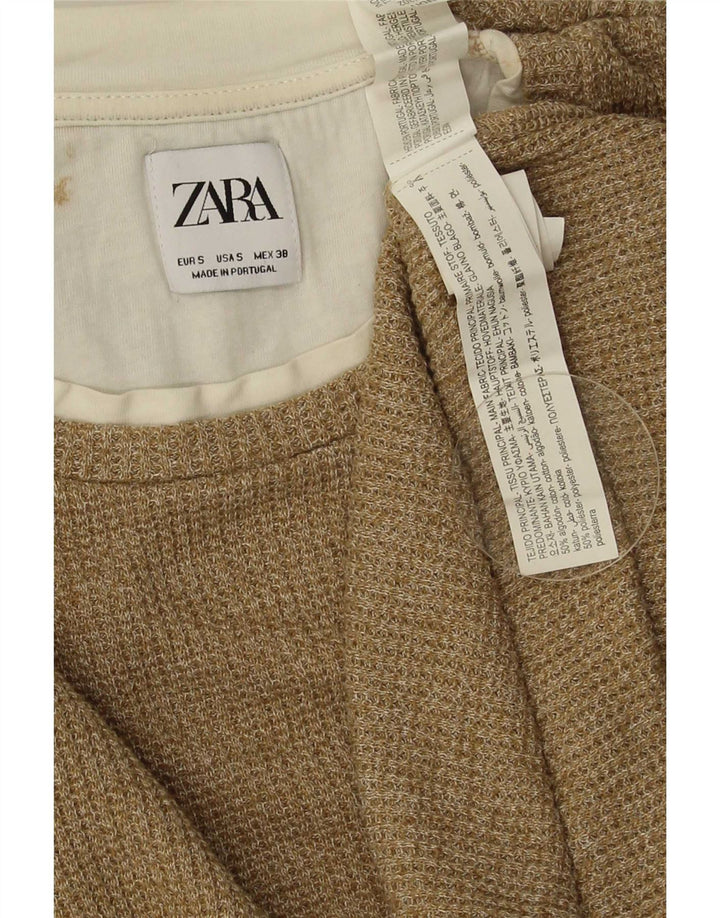 Zara Hombre Top Manga Larga Small Algodón Beige