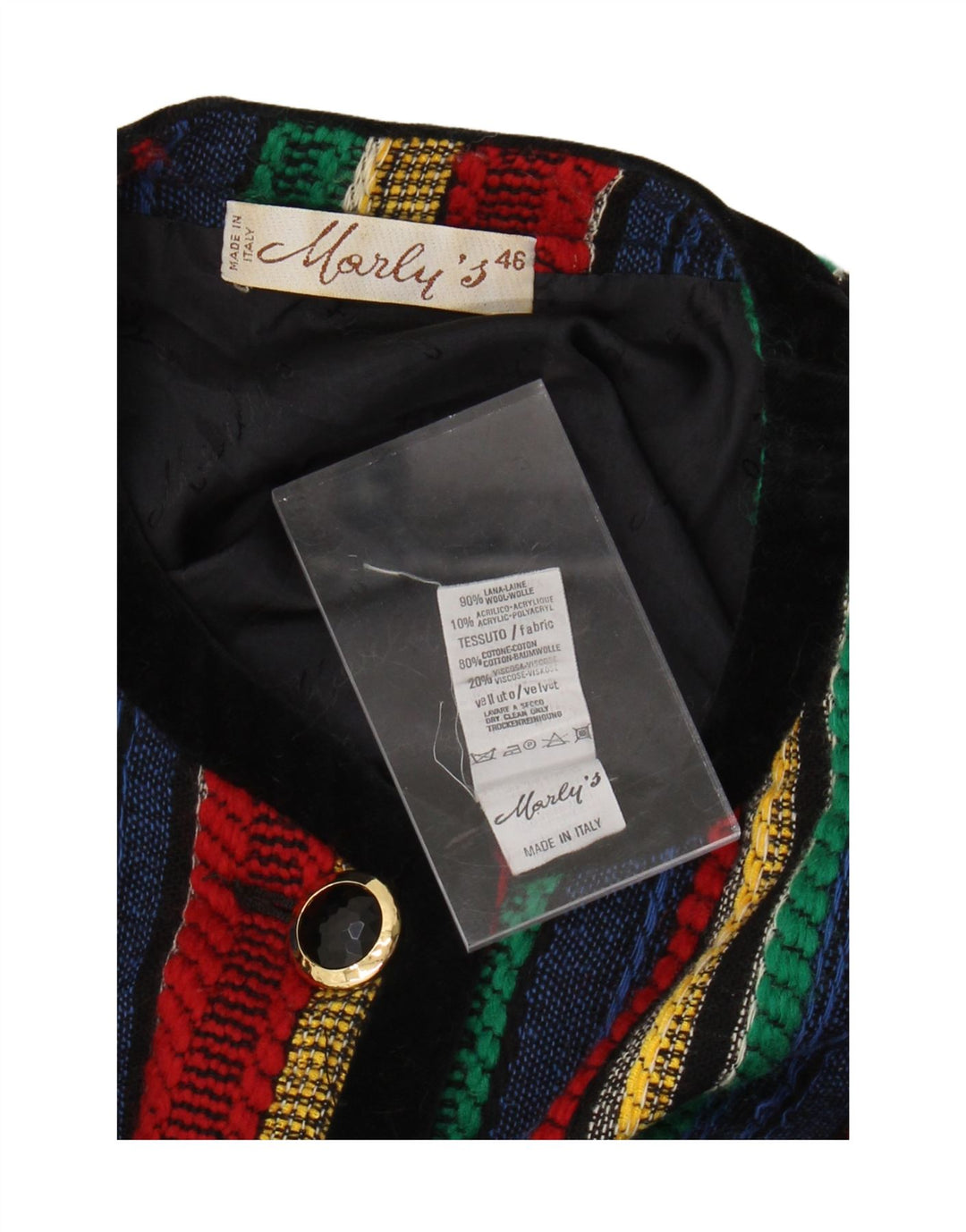 MORLY'S Chaqueta Blazer de 4 Botones para Mujer IT 46 Grande Rayas Multicolores