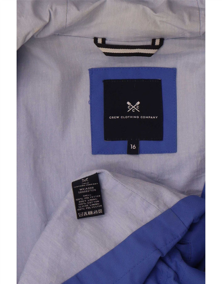 Crew Clothing Chaqueta impermeable con capucha para mujer UK 40 Poliéster azul grande