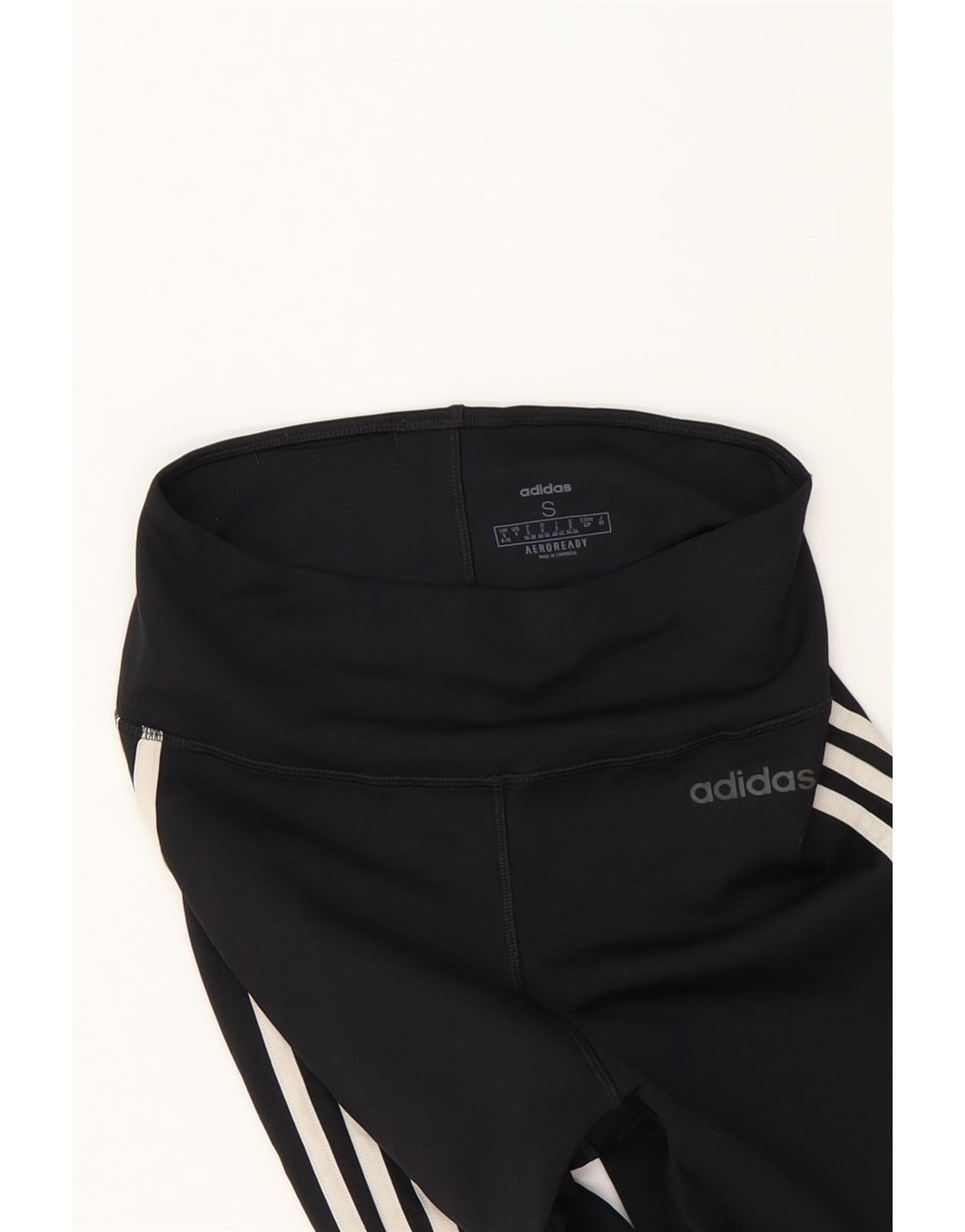 ADIDAS Womens Aeroready Leggings UK 8/10 Small  Black Polyester Vintage Adidas and Second-Hand Adidas from Messina Hembry 