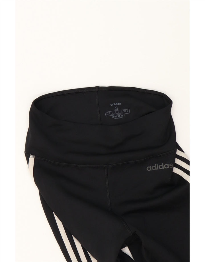 ADIDAS Womens Aeroready Leggings UK 8/10 Small  Black Polyester Vintage Adidas and Second-Hand Adidas from Messina Hembry 