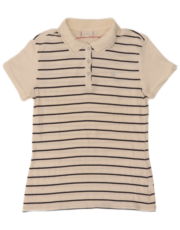 Champion Heritage Fit Polo para niña 13-14 años XL Blanco Rayas