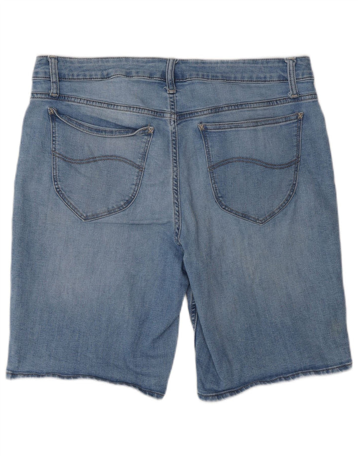 LEE Mujeres Riders Mid Rise Bermuda Denim Shorts W36 XL Azul